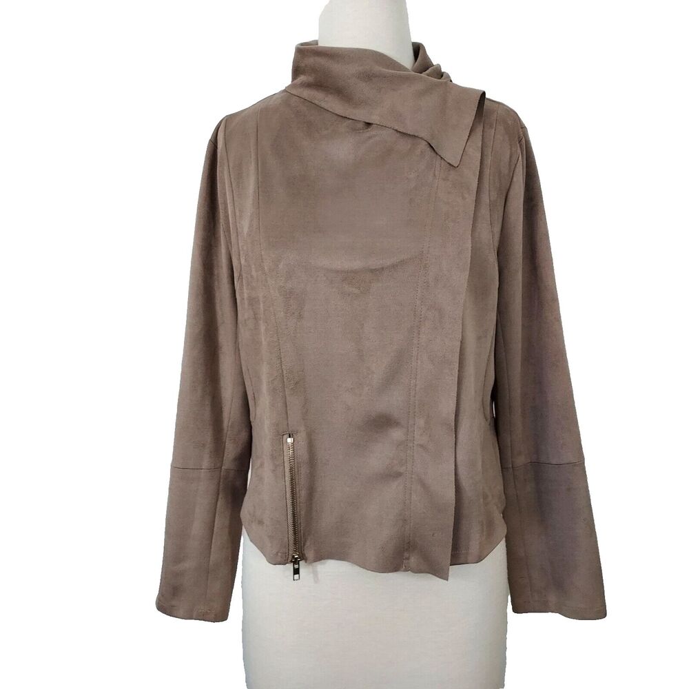 Taupe Asymmetric Collar Women's Jacket